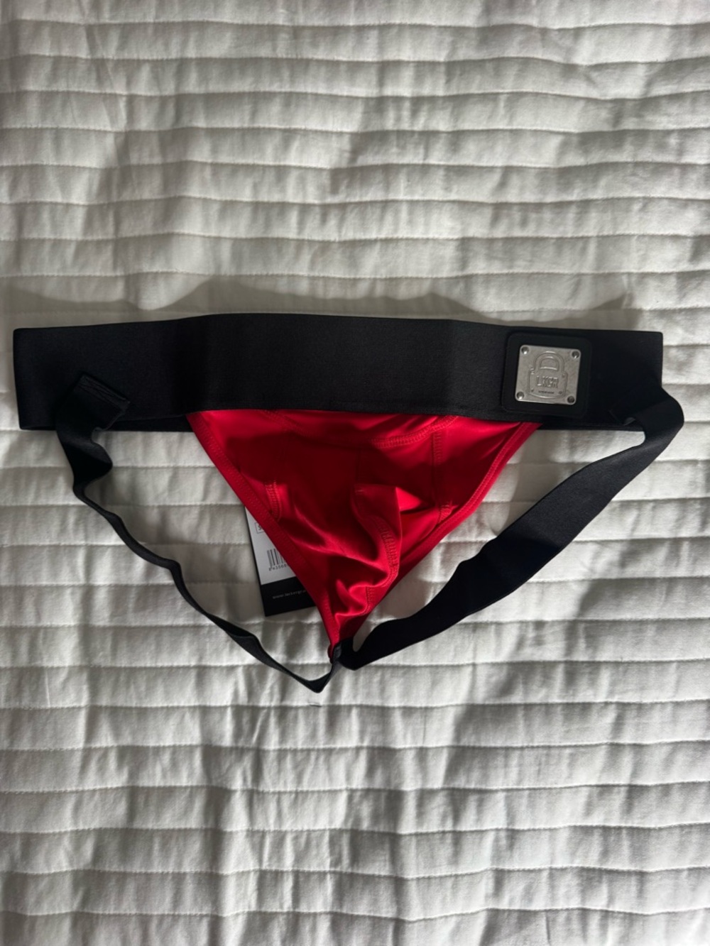 LOCKER GEAR Men's Red Brief Jockstrap with Black Elastic Waistband